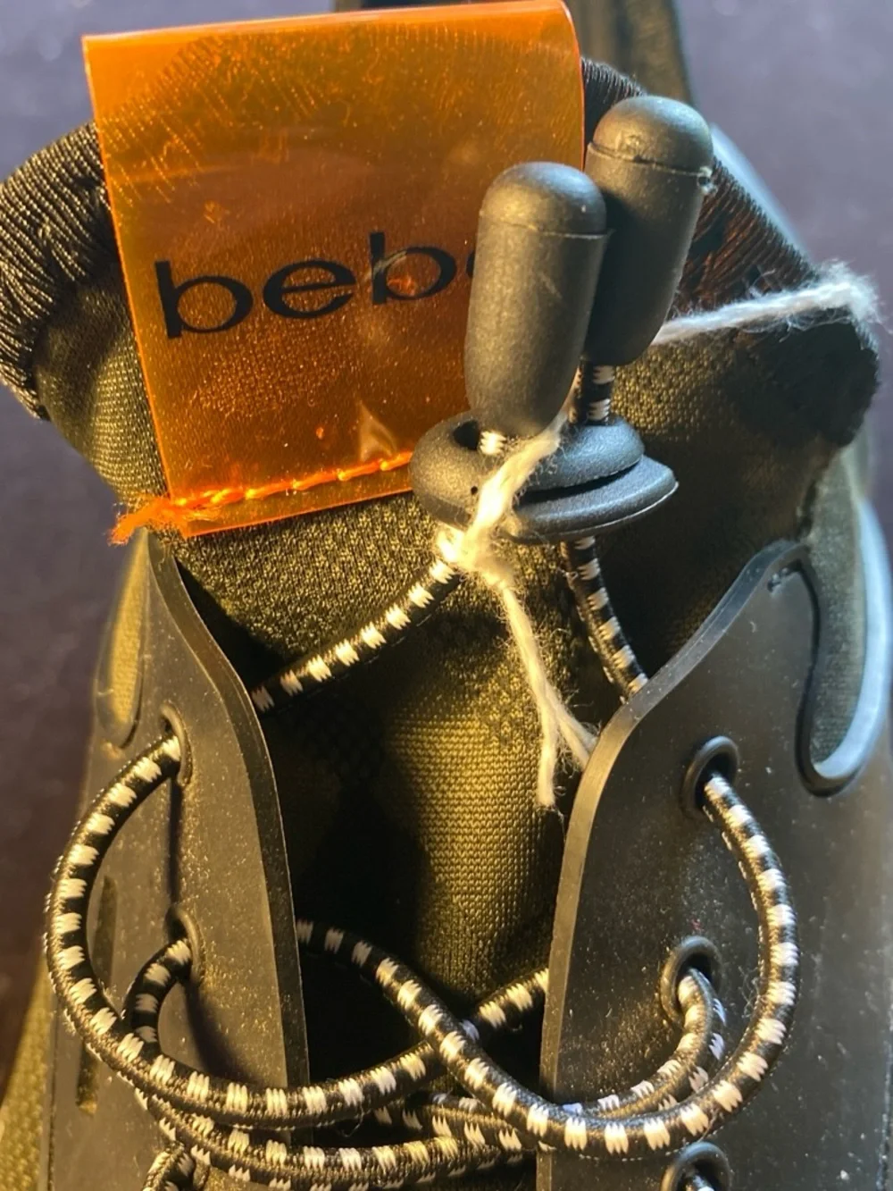 bebe Men's Dark Olive and Orange Accent Sneakers